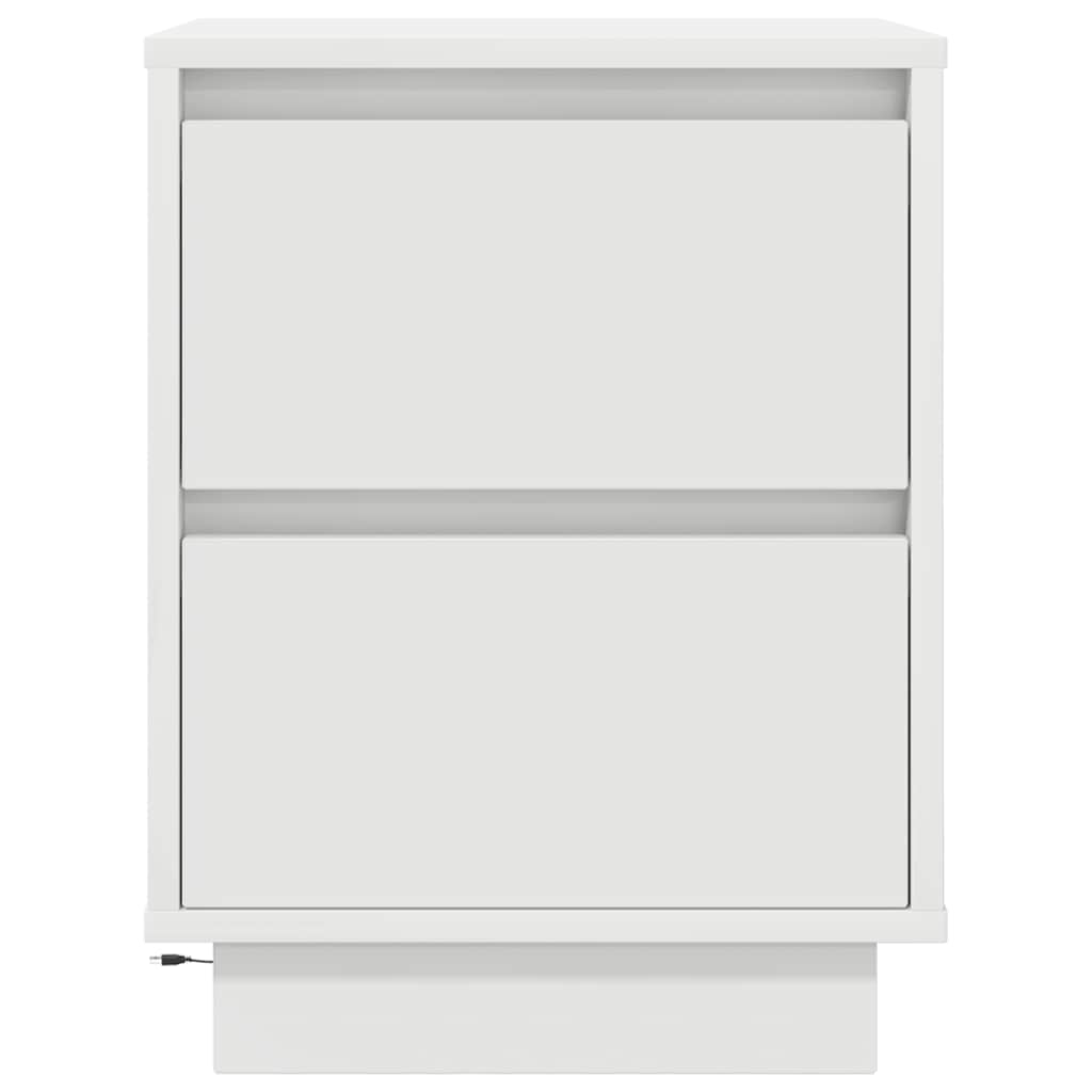 Bedside Cabinets with LED Lights 2 pcs White 38x34x50 cm